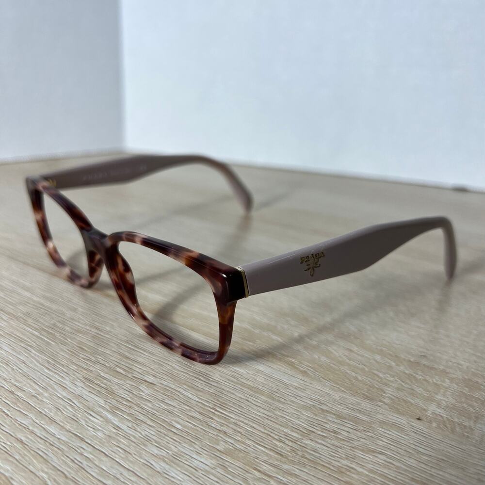Prada VPR18T UE0-1O1 Eyeglasses Pink Tortoise Frames 53-16-140 Italy - Picture 3 of 11